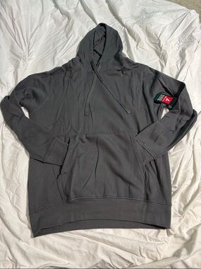 Charcoal Hooded Pullover Hoodie - Men's Lightweight Shirt Jacket